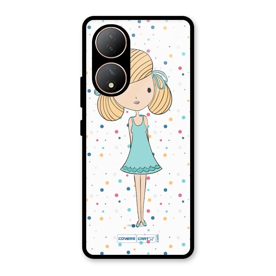 Cute Girl Glass Back Case for Vivo Y100A