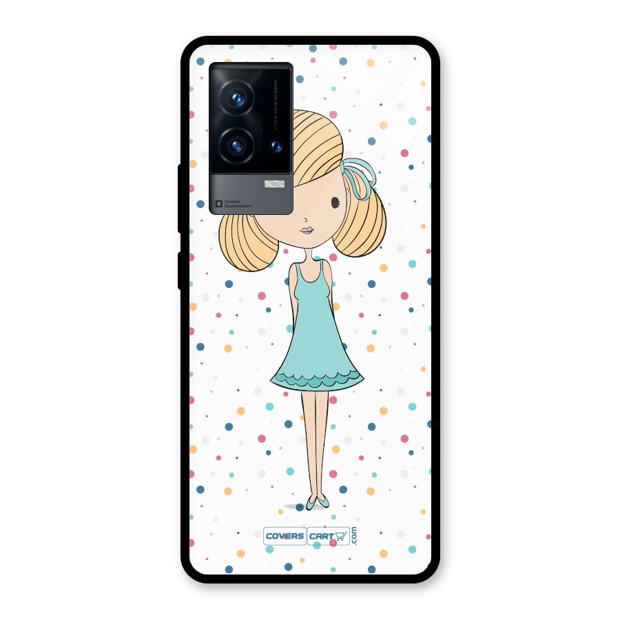Cute Girl Glass Back Case for iQOO 9 5G