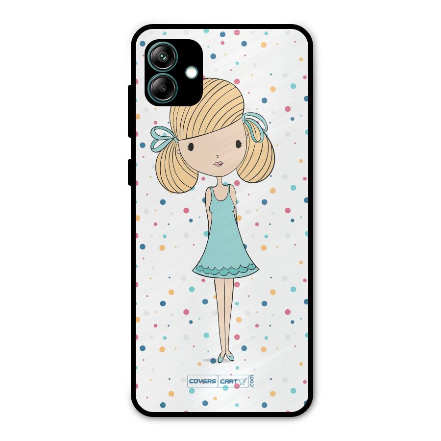Cute Girl Metal Back Case for Galaxy A04