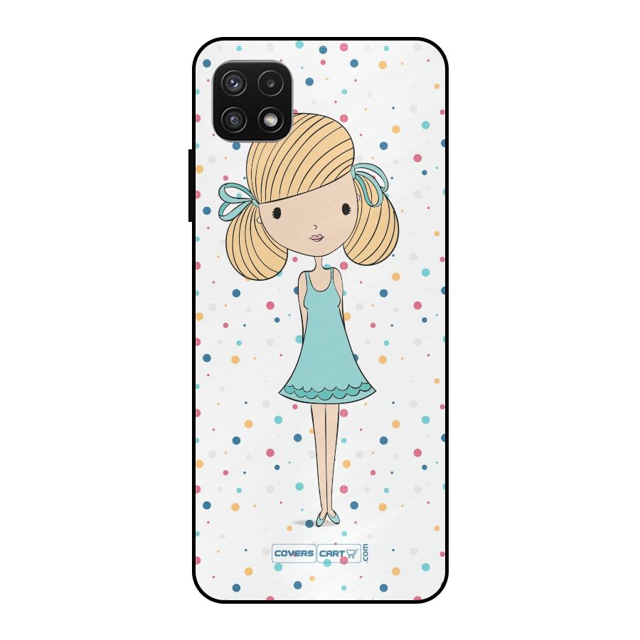 Cute Girl Metal Back Case for Galaxy A22 5G