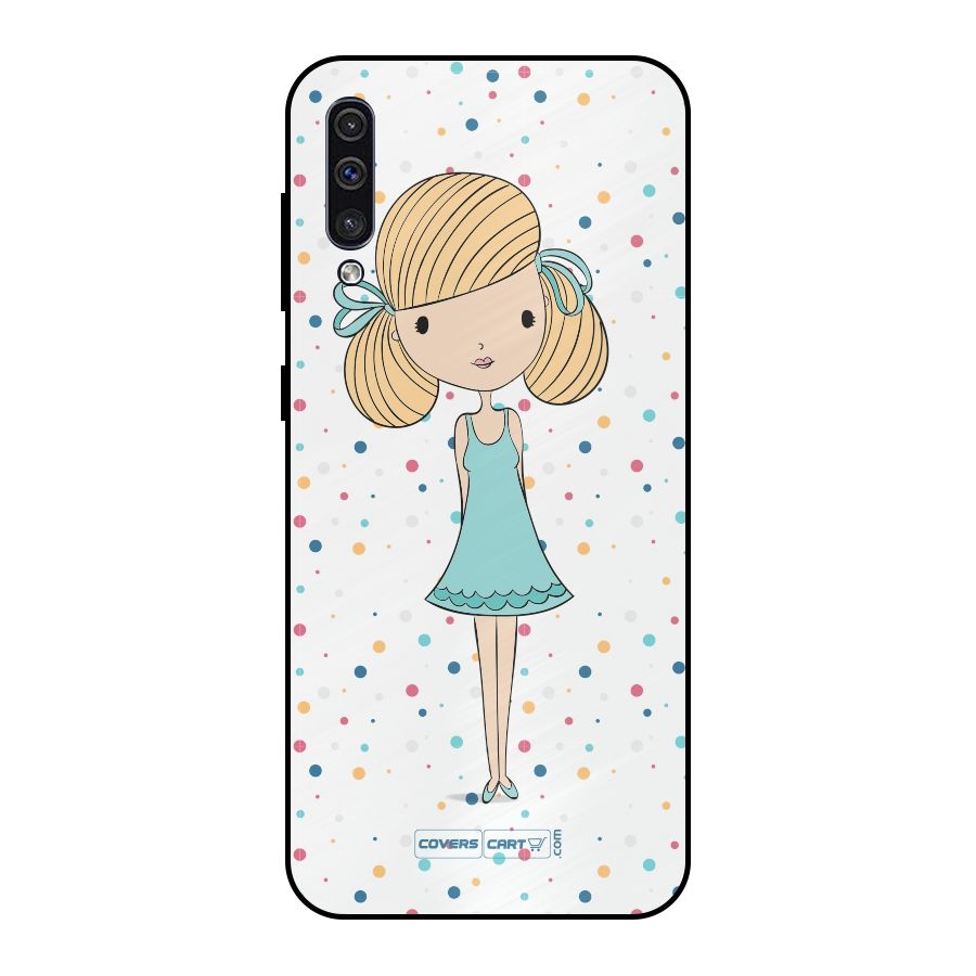 Cute Girl Metal Back Case for Galaxy A30s