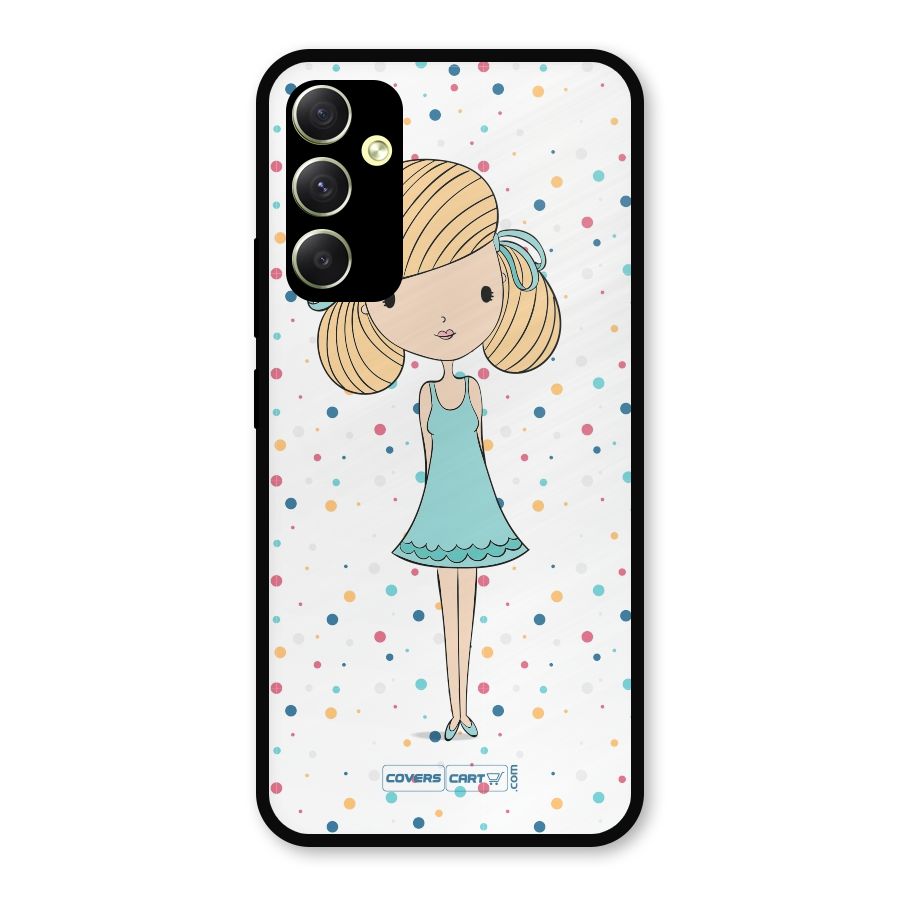 Cute Girl Metal Back Case for Galaxy A34