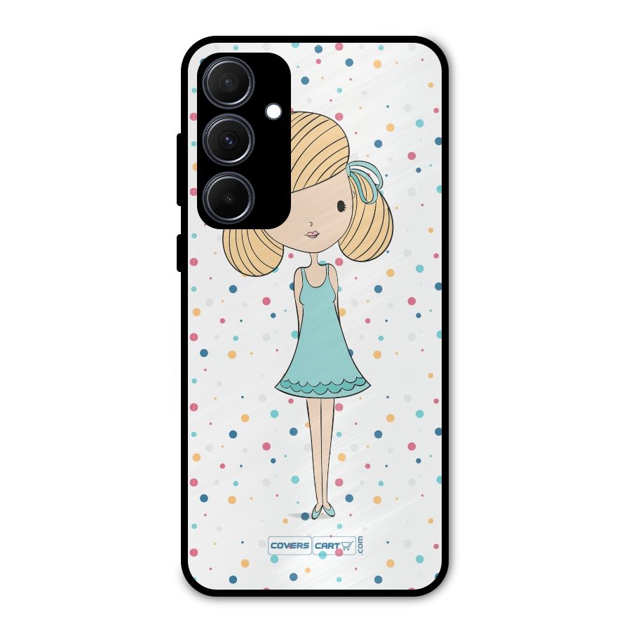 Cute Girl Metal Back Case for Galaxy A35