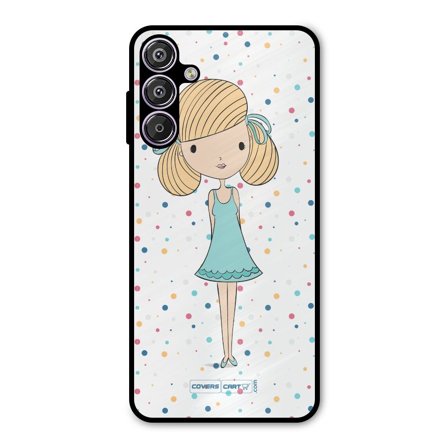 Cute Girl Metal Back Case for Galaxy F15