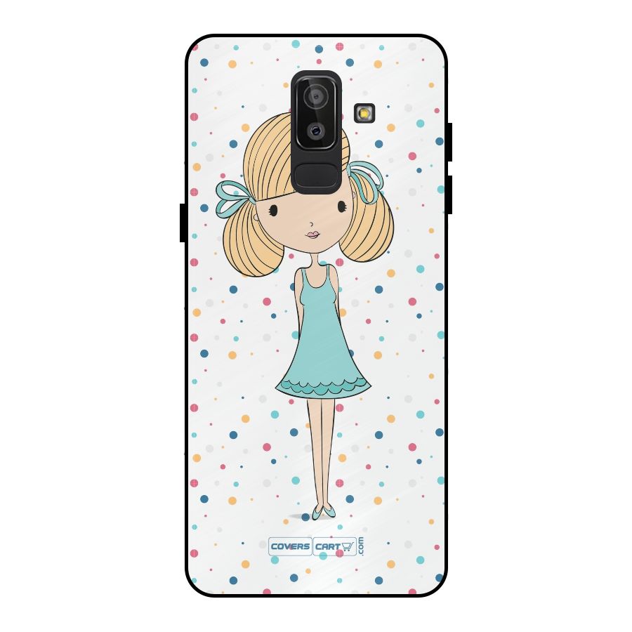 Cute Girl Metal Back Case for Galaxy J8
