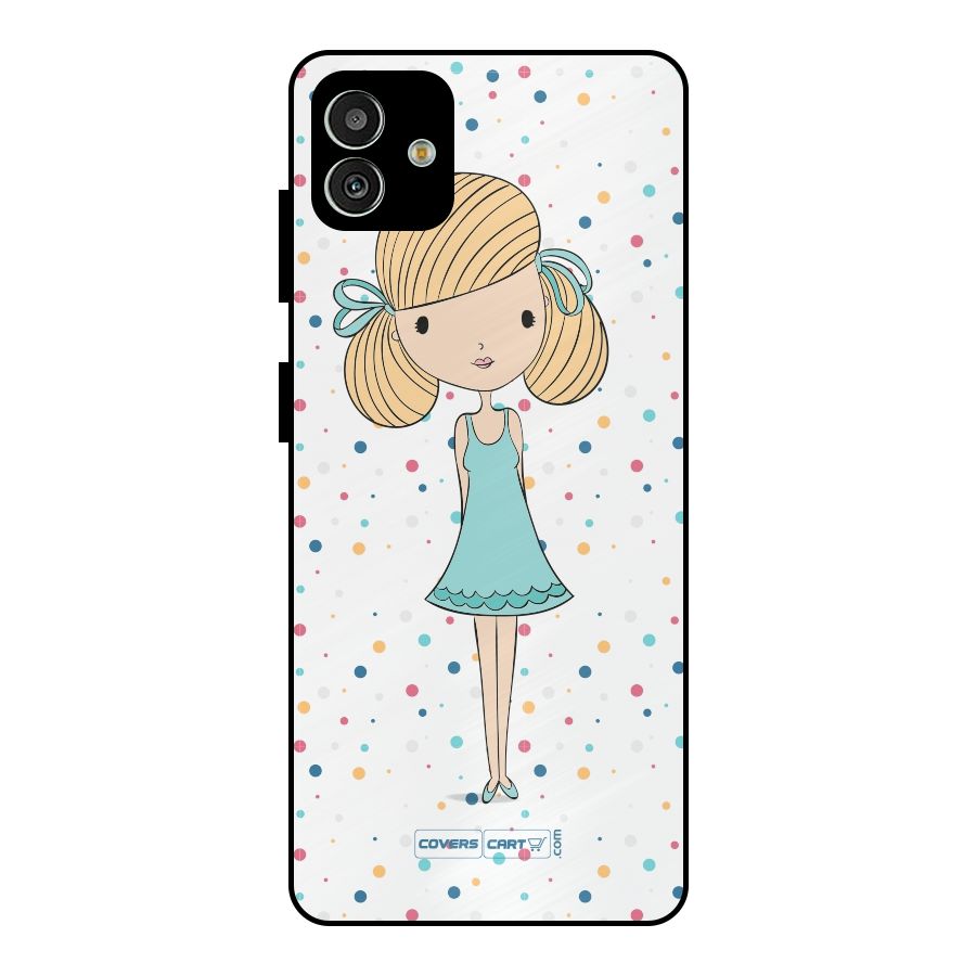 Cute Girl Metal Back Case for Galaxy M13 5G