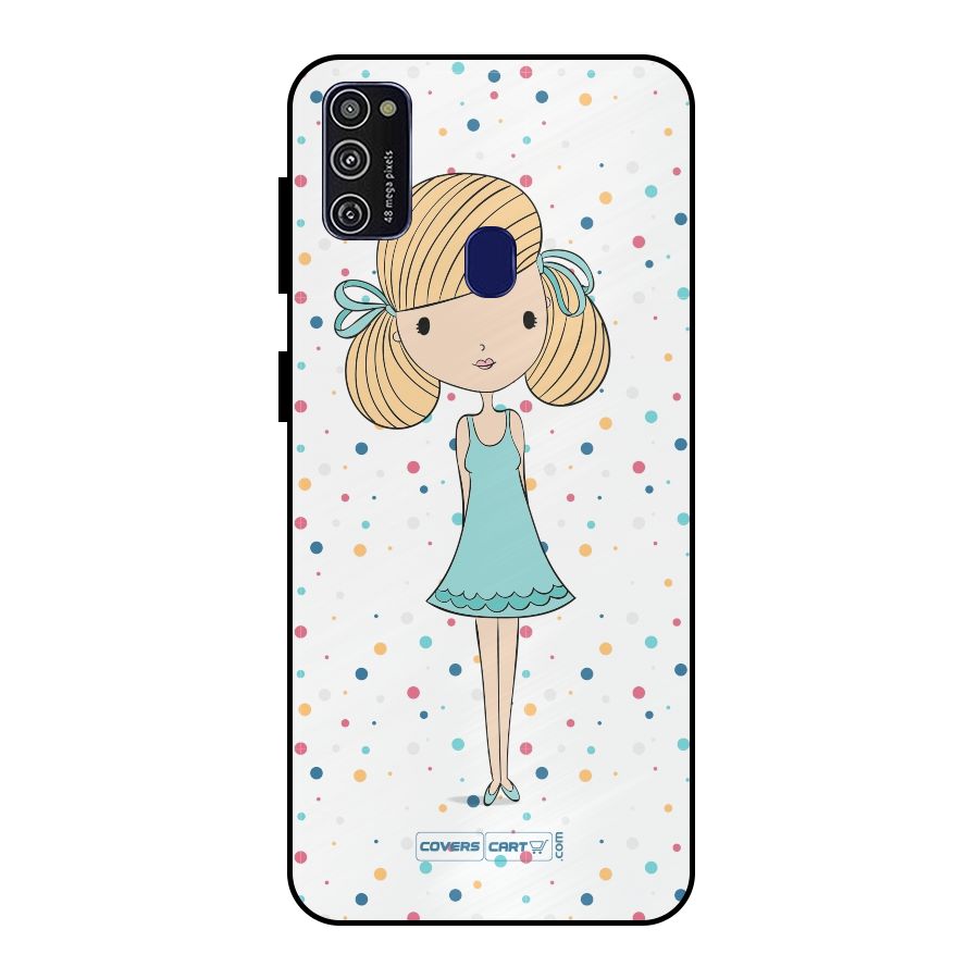 Cute Girl Metal Back Case for Galaxy M21
