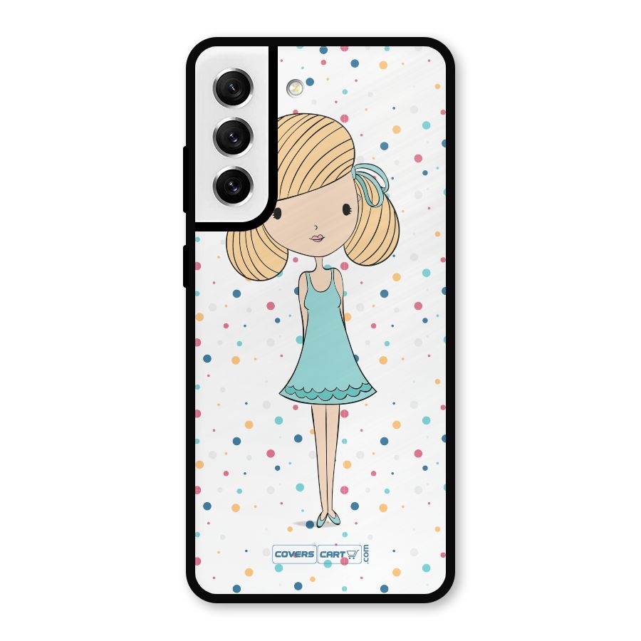 Cute Girl Metal Back Case for Galaxy S21 FE 5G