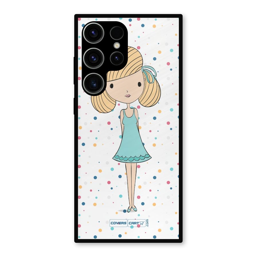 Cute Girl Metal Back Case for Galaxy S23 Ultra