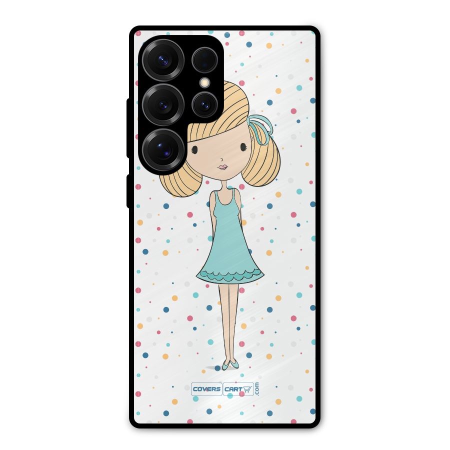 Cute Girl Metal Back Case for Galaxy S25 Ultra