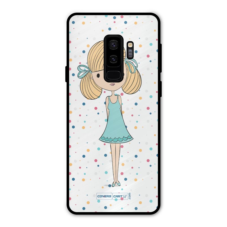 Cute Girl Metal Back Case for Galaxy S9 Plus