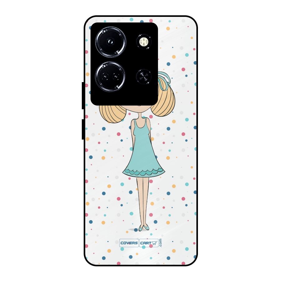 Cute Girl Metal Back Case for Infinix Note 30 5G