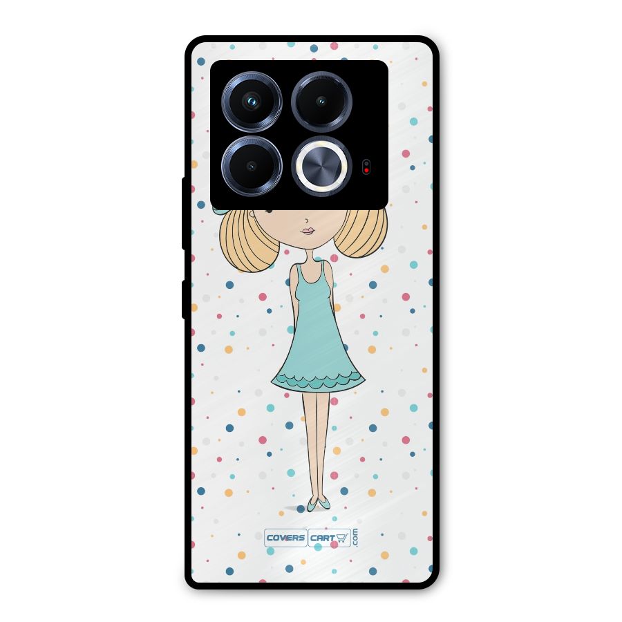 Cute Girl Metal Back Case for Infinix Note 40 5G