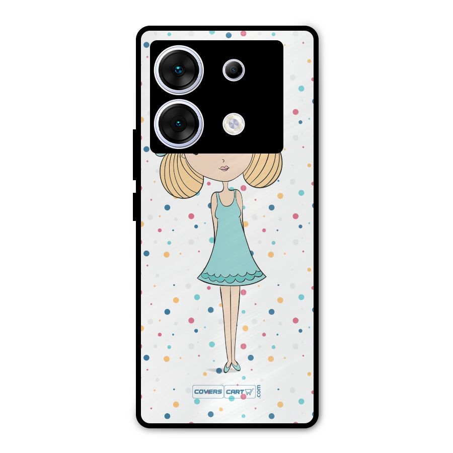 Cute Girl Metal Back Case for Infinix Zero 30 5G