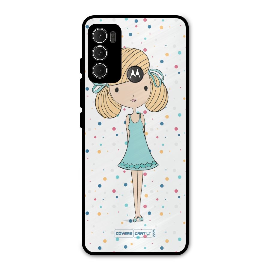 Cute Girl Metal Back Case for Moto G60