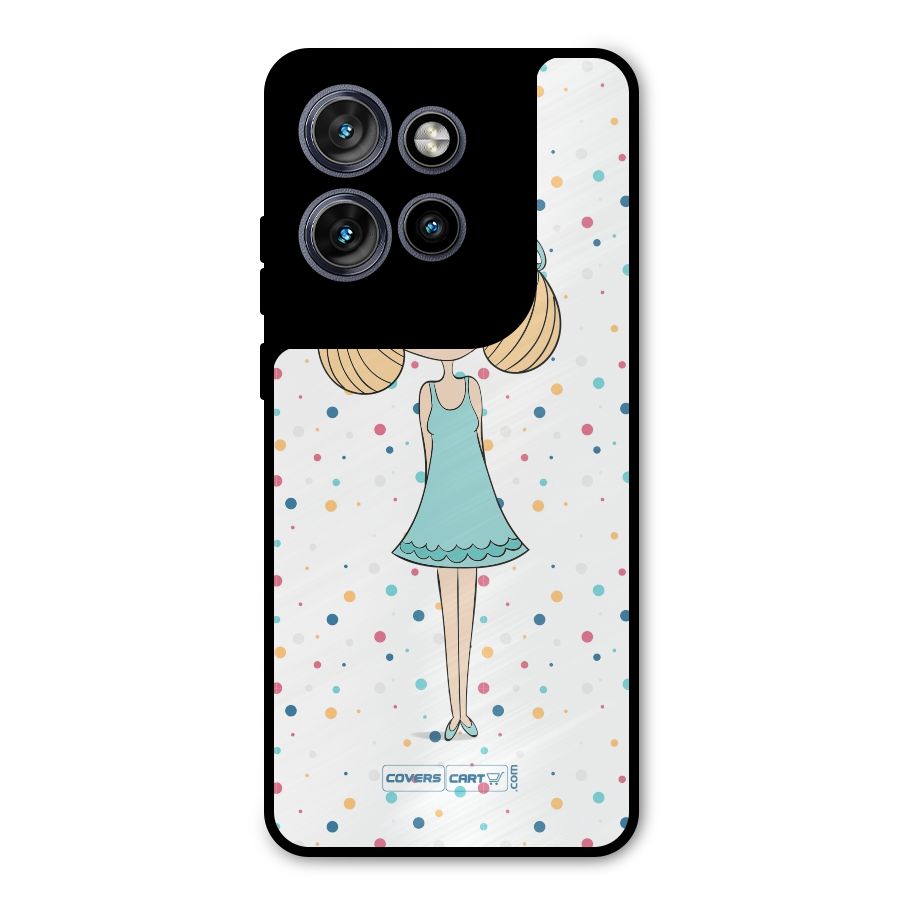 Cute Girl Metal Back Case for Motorola Edge 50 Neo