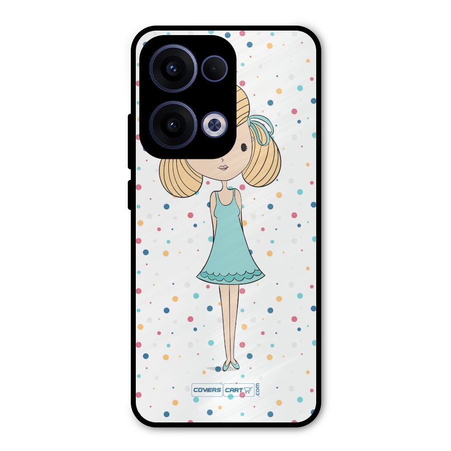 Cute Girl Metal Back Case for Oppo Reno13