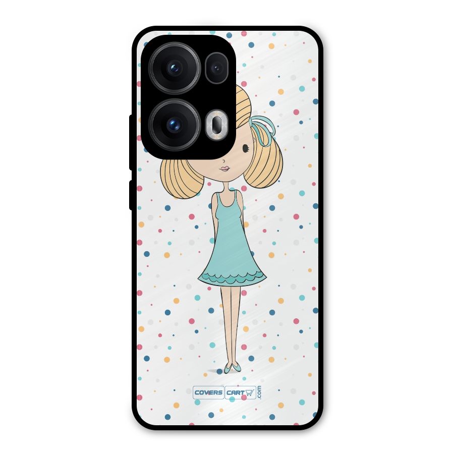 Cute Girl Metal Back Case for Oppo Reno13 Pro