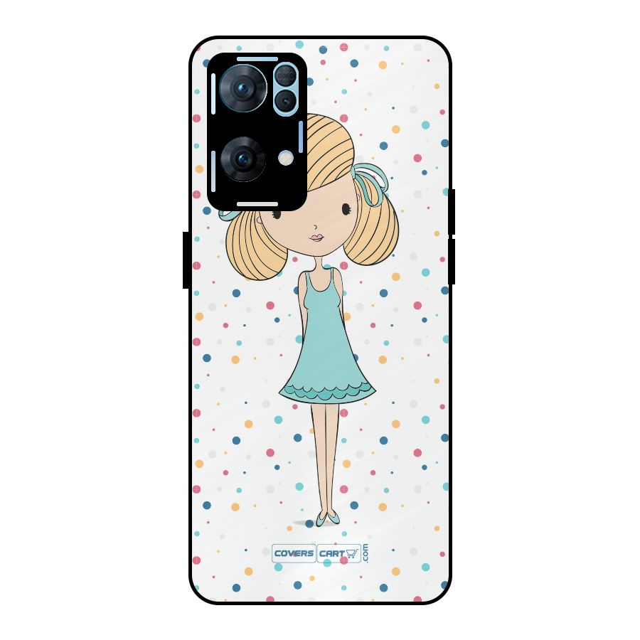Cute Girl Metal Back Case for Oppo Reno7 Pro 5G
