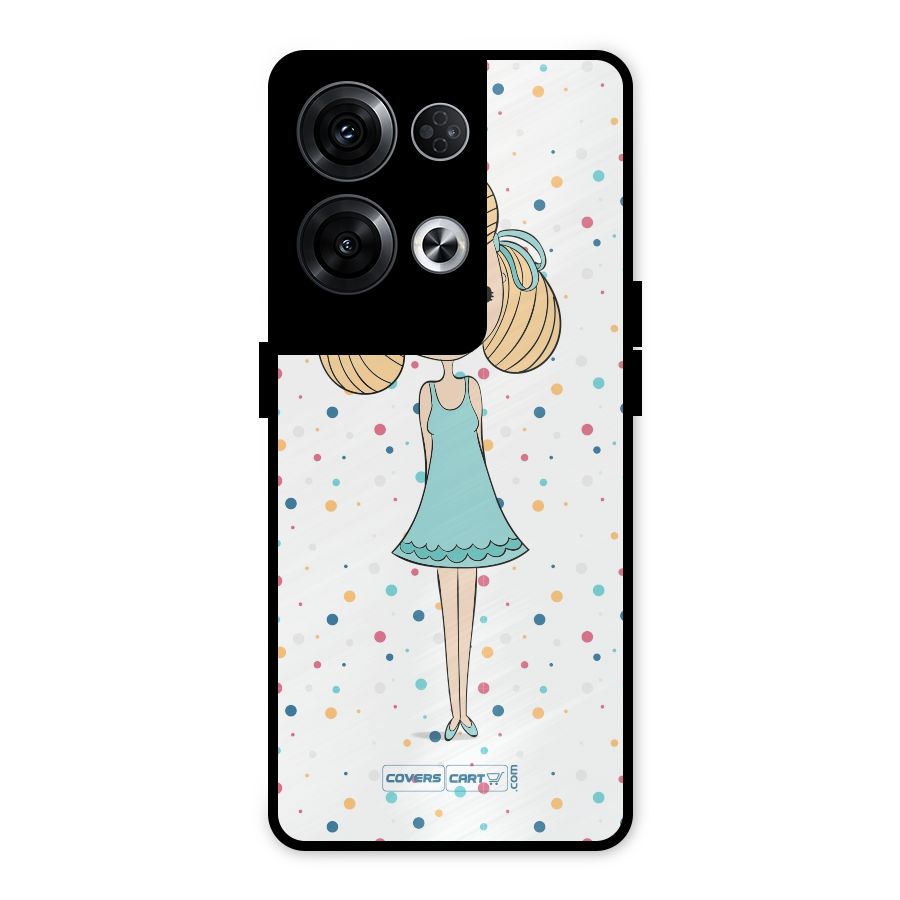 Cute Girl Metal Back Case for Oppo Reno8 Pro 5G