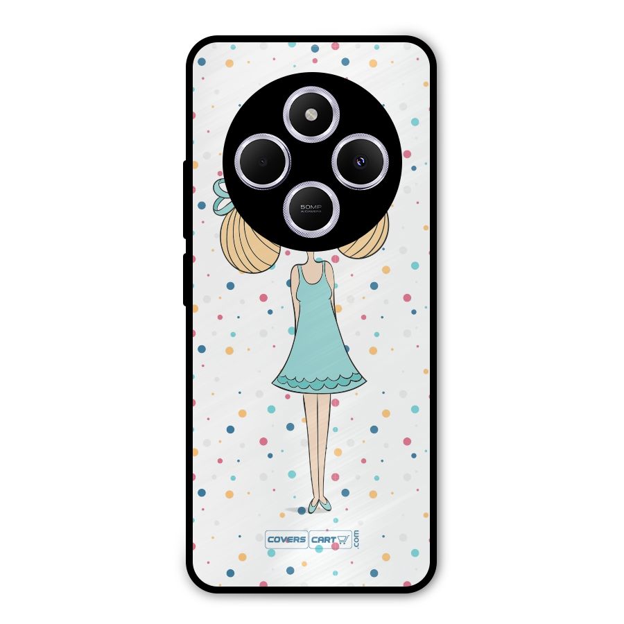 Cute Girl Metal Back Case for Poco C75 5G