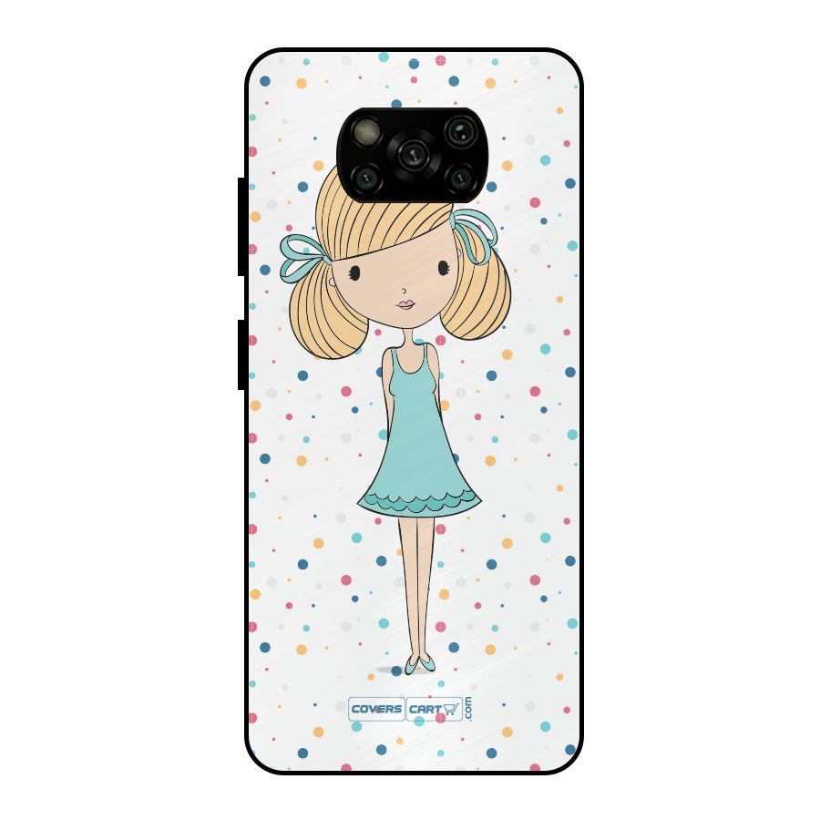 Cute Girl Metal Back Case for Poco X3