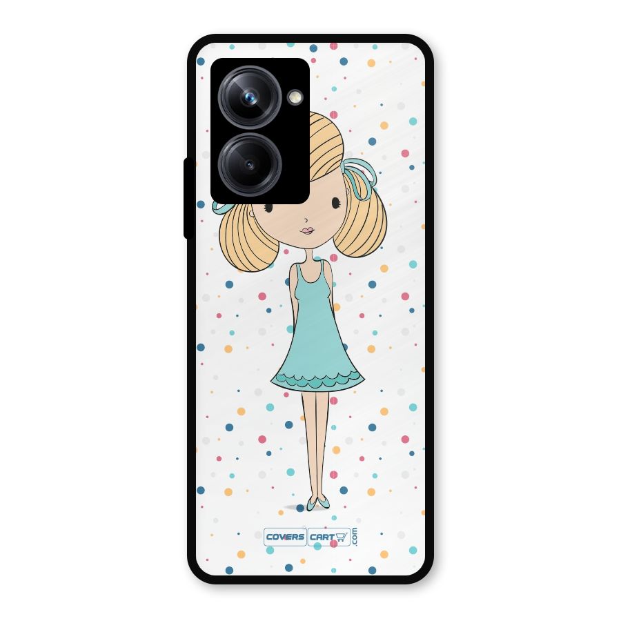 Cute Girl Metal Back Case for Realme 10 Pro