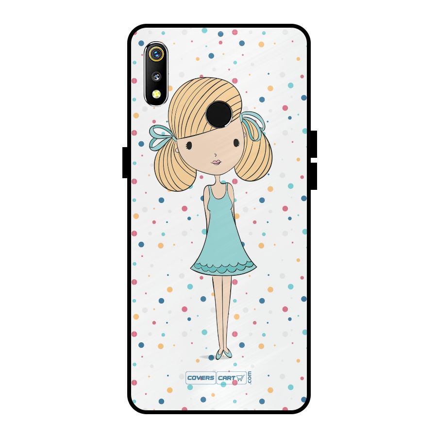 Cute Girl Metal Back Case for Realme 3i
