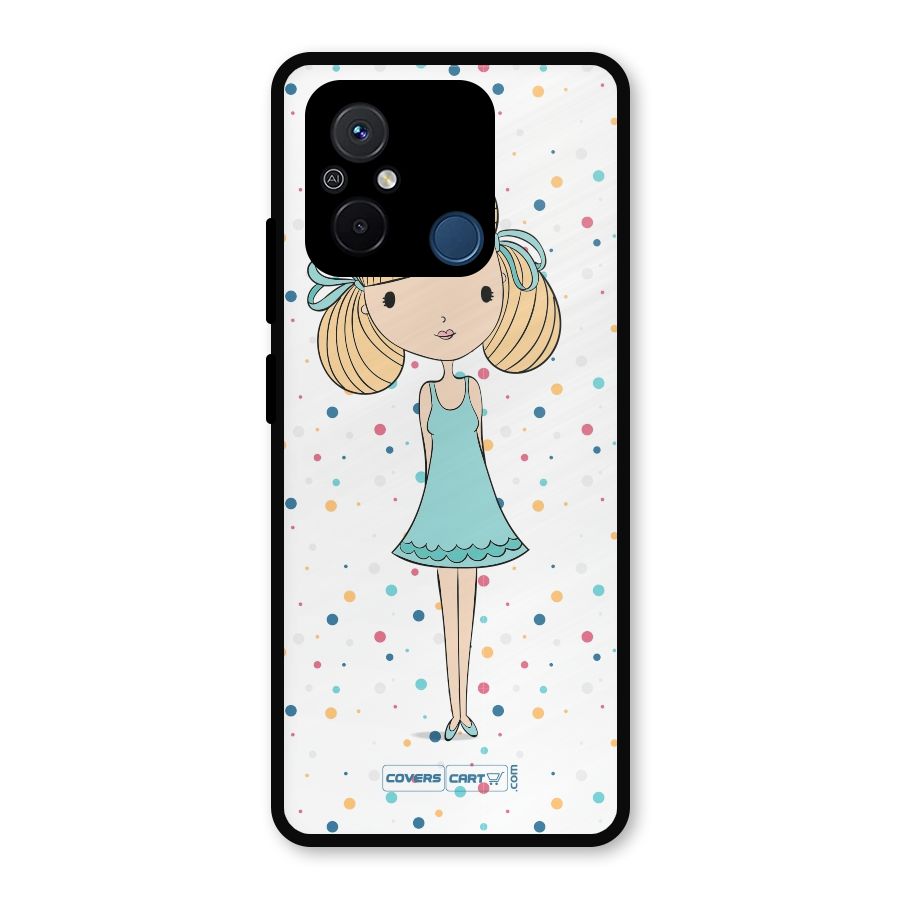 Cute Girl Metal Back Case for Redmi 12C