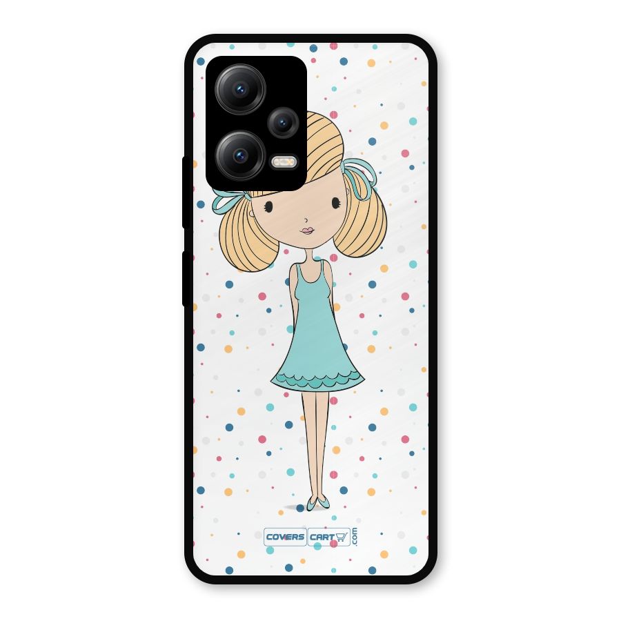 Cute Girl Metal Back Case for Redmi Note 12 5G
