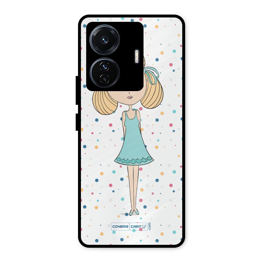 Cute Girl Metal Back Case for Vivo T1 Pro