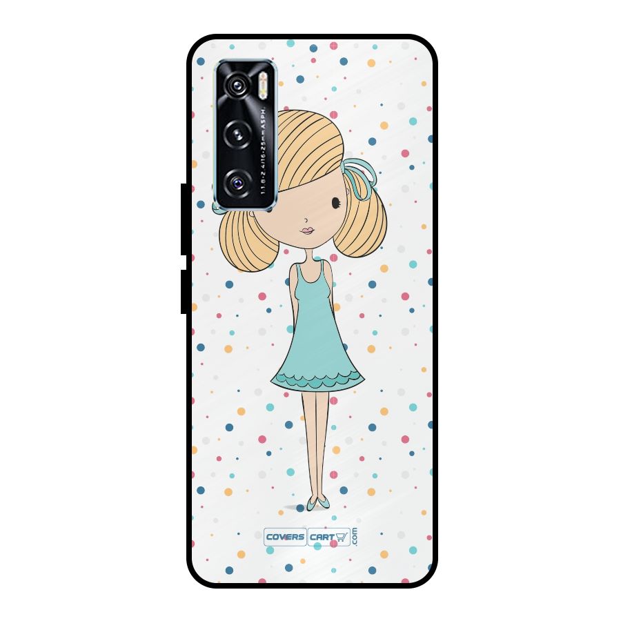 Cute Girl Metal Back Case for Vivo V20 SE