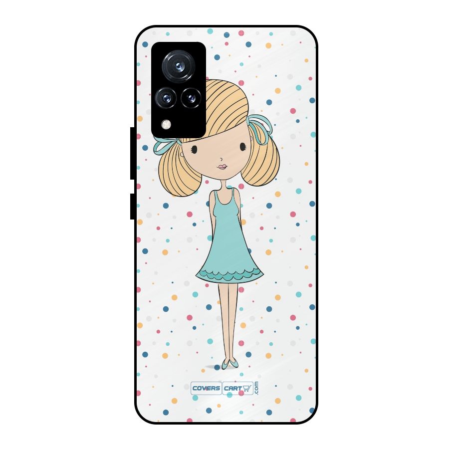 Cute Girl Metal Back Case for Vivo V21 5G