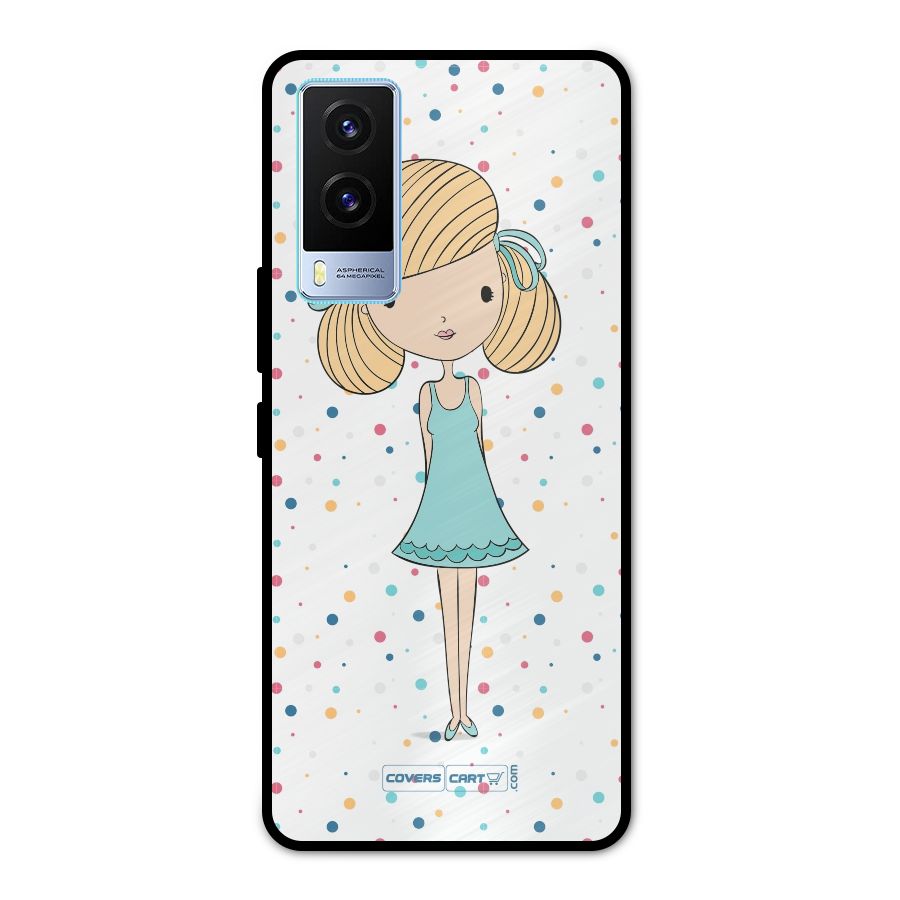 Cute Girl Metal Back Case for Vivo V21e 5G
