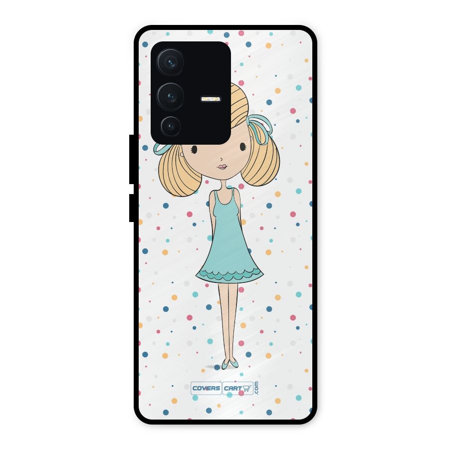 Cute Girl Metal Back Case for Vivo V23 5G