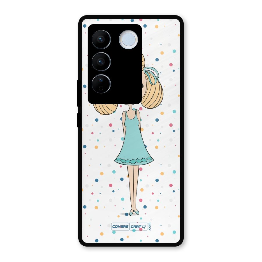 Cute Girl Metal Back Case for Vivo V27