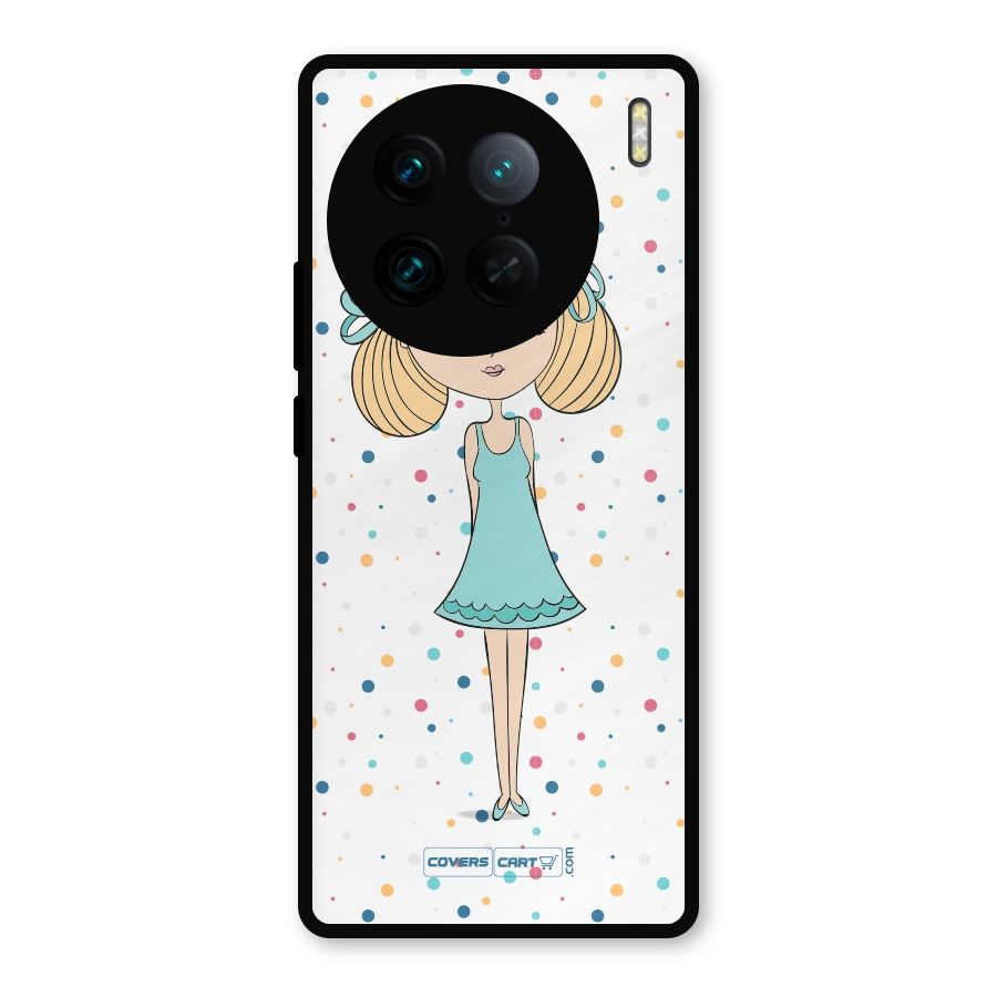 Cute Girl Metal Back Case for Vivo X90 Pro