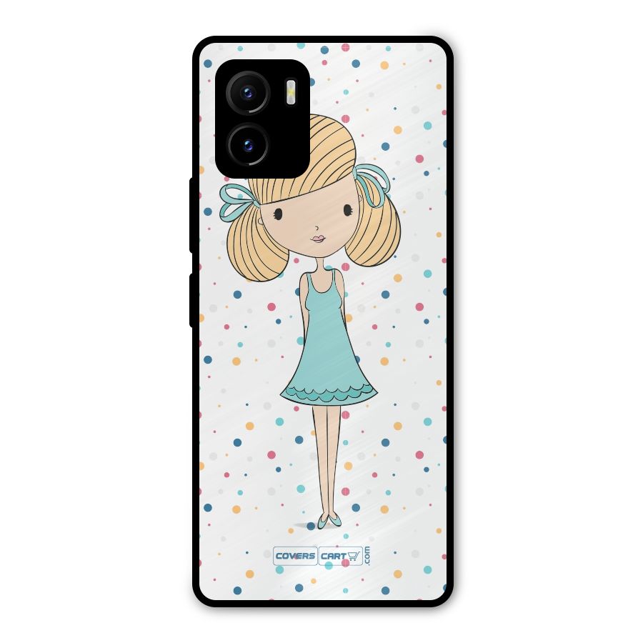 Cute Girl Metal Back Case for Vivo Y15s