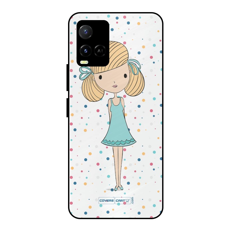 Cute Girl Metal Back Case for Vivo Y21T