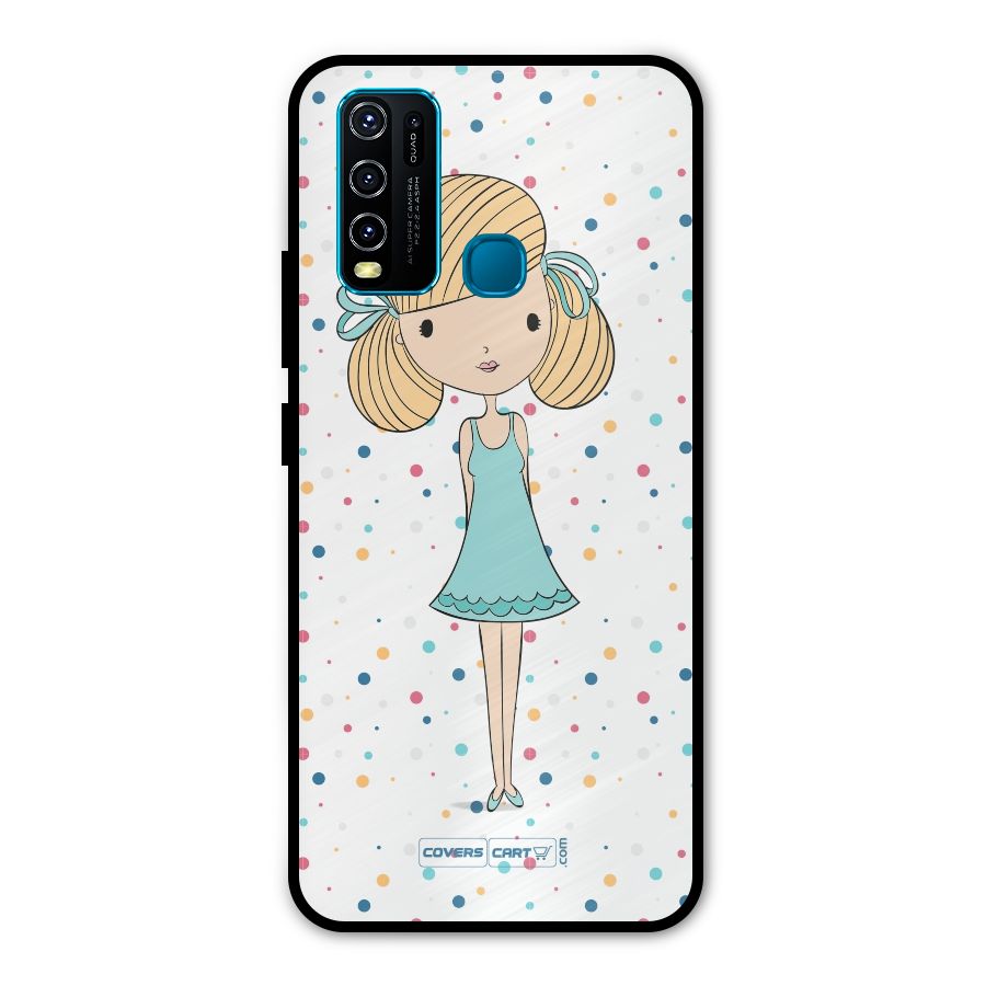 Cute Girl Metal Back Case for Vivo Y30