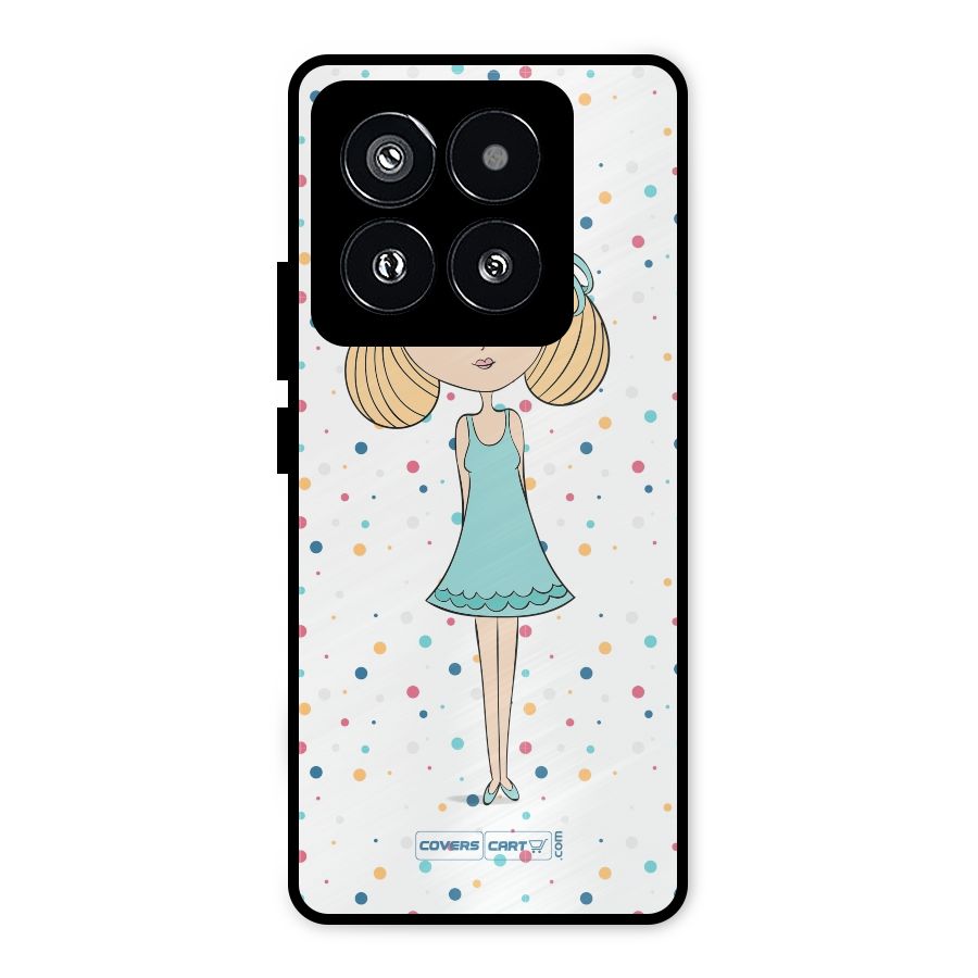 Cute Girl Metal Back Case for Xiaomi 14 Pro