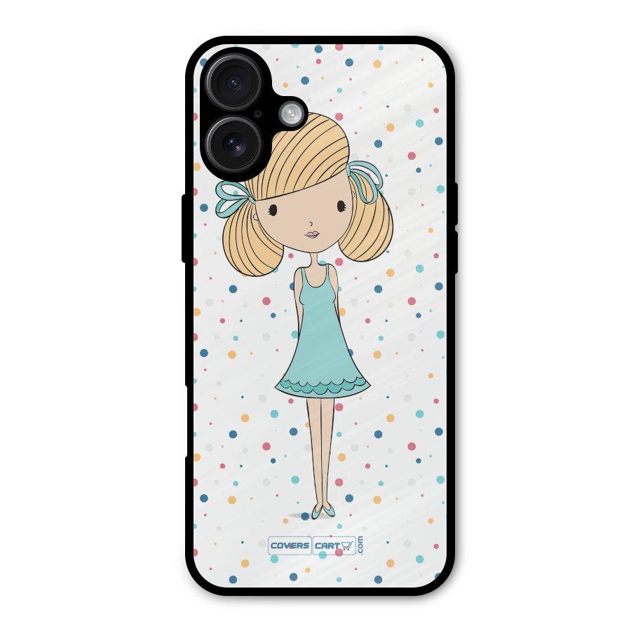 Cute Girl Metal Back Case for iPhone 16 Plus