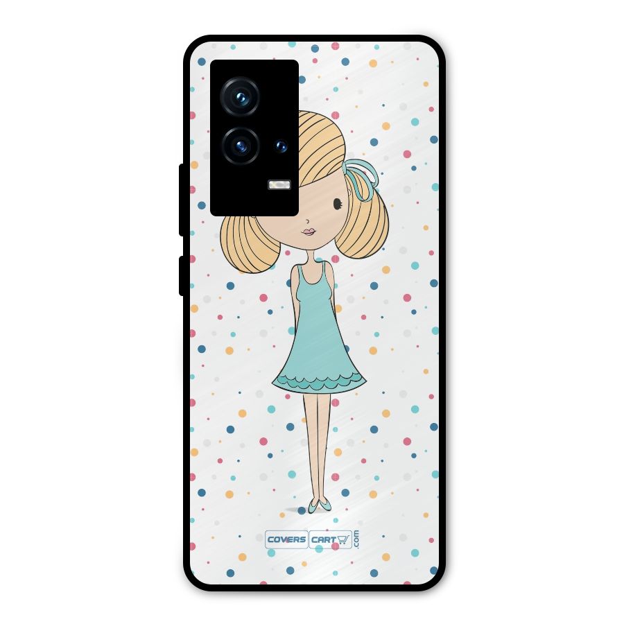 Cute Girl Metal Back Case for iQOO 9 5G