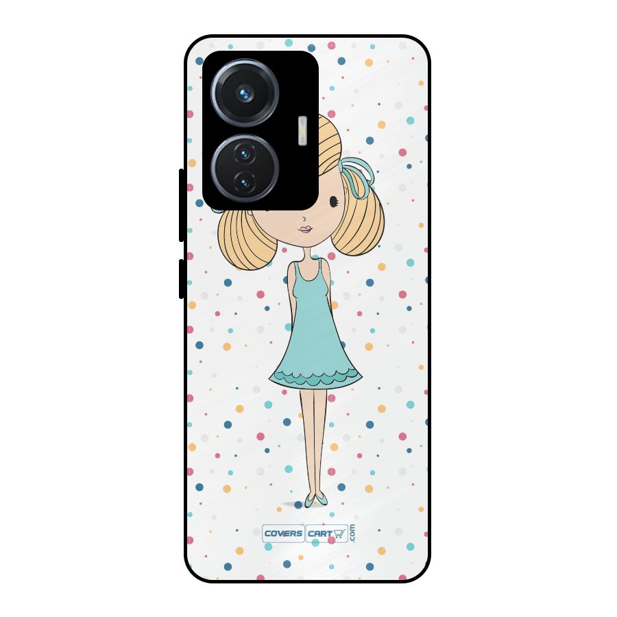 Cute Girl Metal Back Case for iQOO Z6 44W