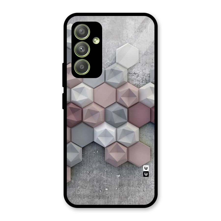 Cute Hexagonal Pattern Glass Back Case for Galaxy A54