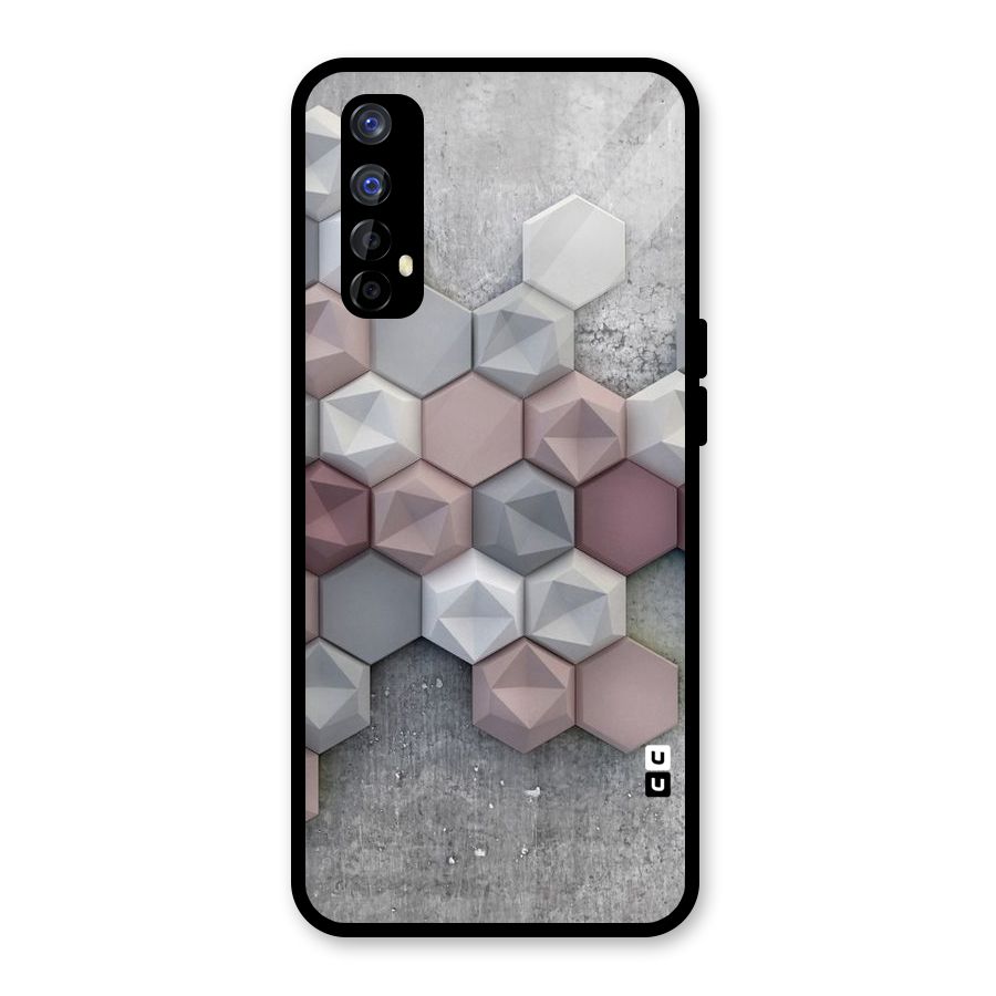 Cute Hexagonal Pattern Glass Back Case for Realme 7