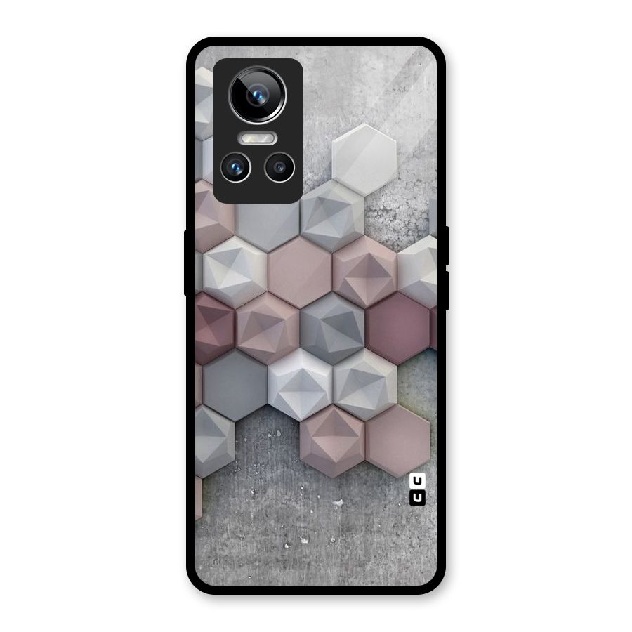 Cute Hexagonal Pattern Glass Back Case for Realme GT Neo 3