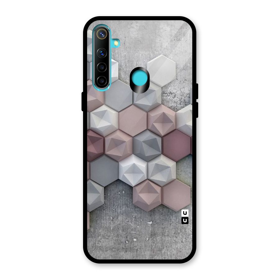 Cute Hexagonal Pattern Glass Back Case for Realme Narzo 10