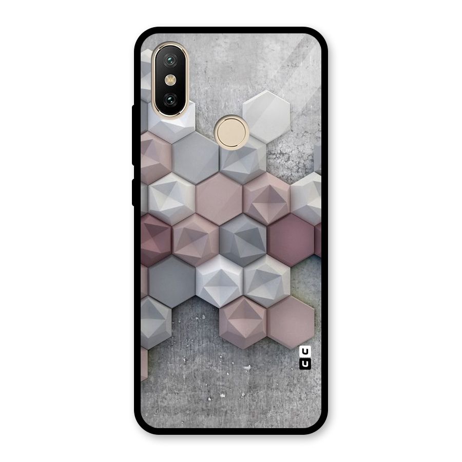 Cute Hexagonal Pattern Glass Back Case for Redmi A2