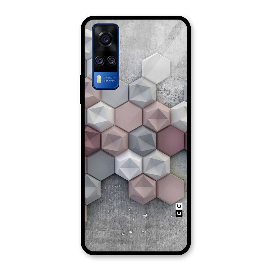 Cute Hexagonal Pattern Glass Back Case for Vivo Y31